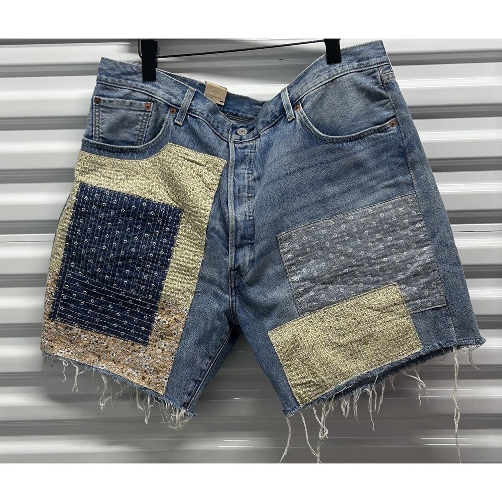 Levi's 501 Original Fit Quilt Patchwork Shorts 150th Anniversary Edition Sz 42